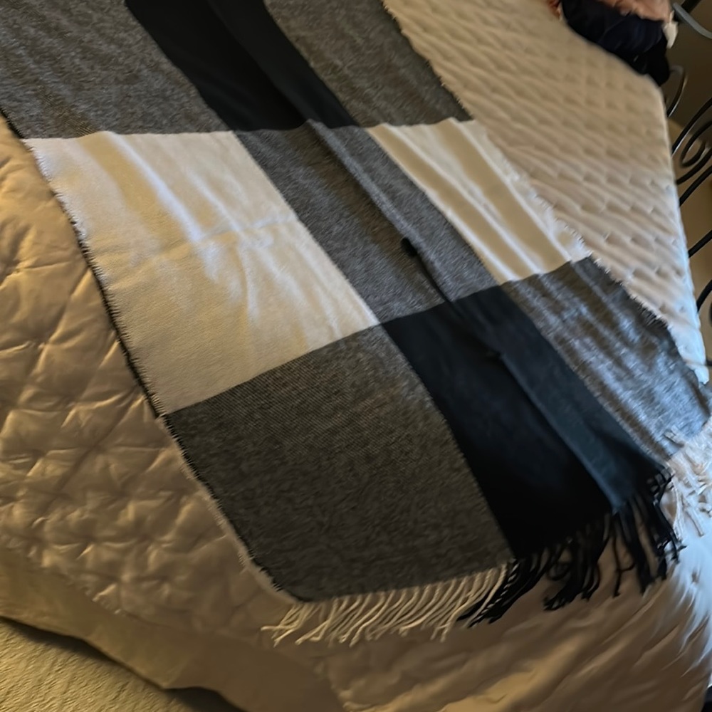 Black and White Buffalo Check Scarf